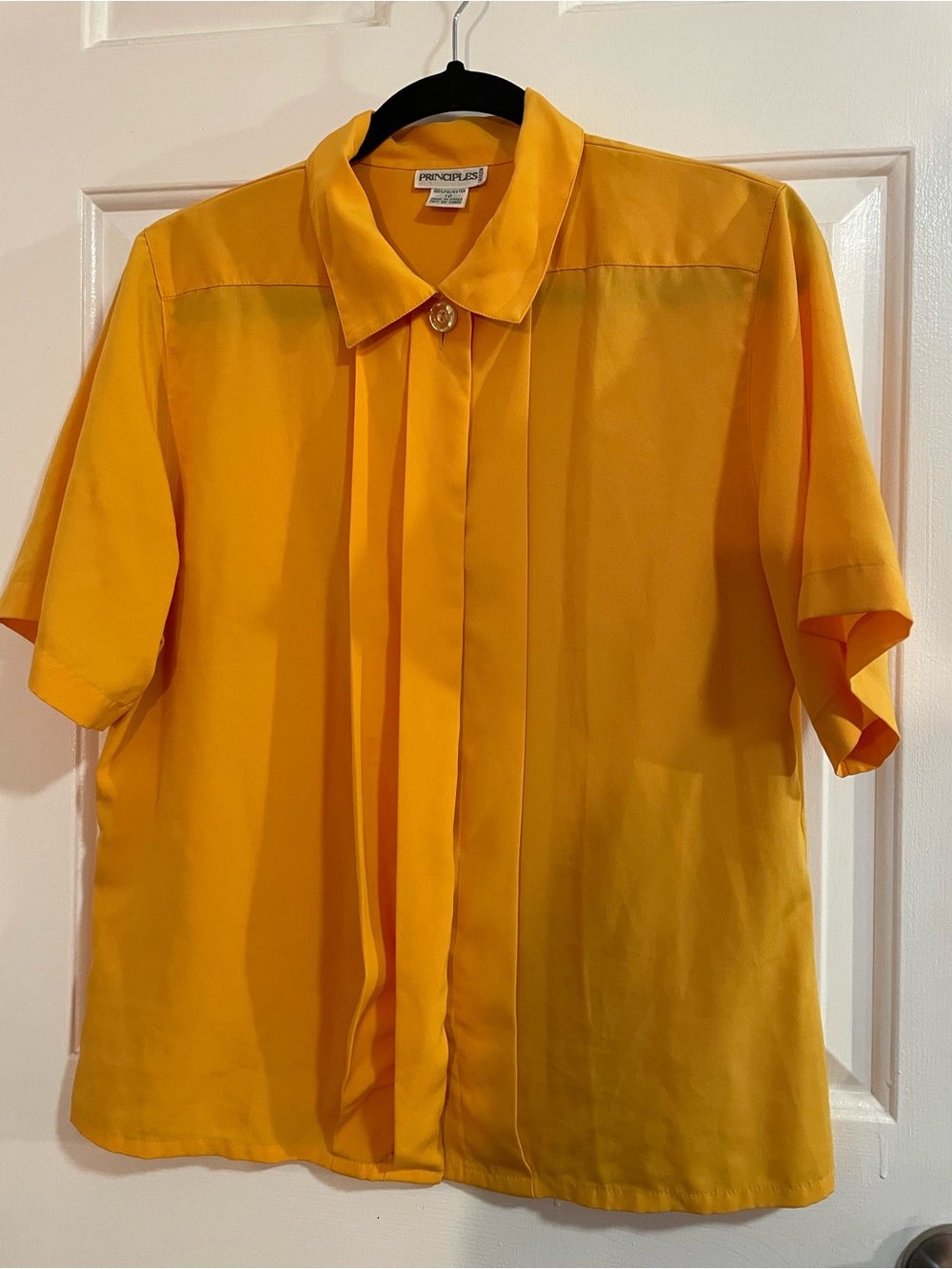 Women's Mustard Yellow Short-Sleeve Blouse